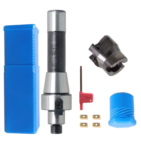 R8 FMB22 Milling Handle 400R 50mm CNC End Milling Cutter for Plate Cutting with T15 Wrench and Inserts