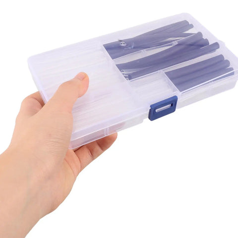 Fix Tired Laces Fast With This 78 Pc Shoelace Repair Kit Featuring Heat Shrink Caps And End Tips For Casual Sneakers Or Dress Shoes To Shorten Ends And Rejuvenate Your Kicks Anytime. Clear plastic 78-piece shoelace repair kit in storage case