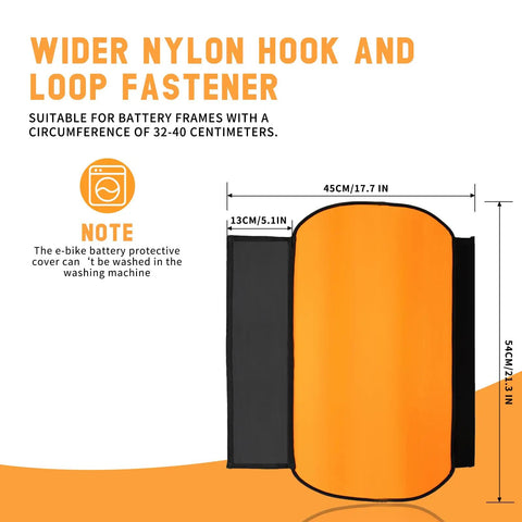 Winter Ready E Bike Battery Cover Neoprene Large Size For Fat Tire Ebikes With Light Reflective Safety Waterproof And Dustproof Shield That Extends Battery Life And Keeps Your Battery Juiced Up In Cold Rides