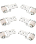 Set Of Six Premium Nylon Sliding Door Rollers With Cabinet Track Pulleys For Wardrobe Wheel Replacement Delivering No Sweat Setup Plus Hella Smooth Glide - close-up of six nylon rollers.