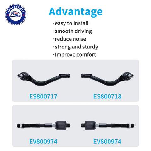 4 Pc Front Steering Inner And Outer Tie Rod Ends Kit Direct Fit Replacement For Kia Optima 2011 2019 2011 2016 Includes All Ends For Durable Suspension Rebuild Your Steering System With OE Style Quality And Easy Install, inner and outer tie rod ends