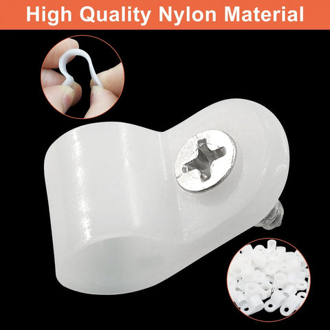 Level Up Your Setup With These Tough White Nylon Cable Clips And Wire Organizers That Keep Your Cords Smooth And Snarl Free Featuring Rock Solid Adhesive Mounting And A Hefty 60 Piece Box Rated Perfectly For 3/8 Inch Cables