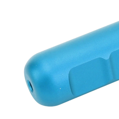 Close-up of Diving Ear Equalization Training Tool With Aluminum Alloy Build And 3 Balloons In Blue, showing sturdy compact design.
