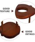 Smooth Brew Vibes Solid Wood Coffee Filter Cone Holder With Detachable Brewing Rack close-up of top texture and base details.