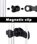 Three Piece Hydration Hose Magnetic Clip Set For Water Tube Bladder Clip Keeps Drinking Valve Tube In Place On Military And Tactical Backpacks Must Have Outdoor Hydration Gear Black shown with magnetic clip and hose attachment.