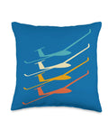 Glider Pilot Throw Pillow For Sailplane Lovers And Club Flyers Comfy Aero Tow Crew Gift