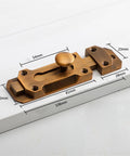 Door Window Gate Garage Security Snap Lock Sliding Bolt Zinc Alloy Buckle with dimensions on a white surface.