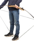 Person using Crossbow Cocking Rope Kit With Mechanical Advantage Pulley System For No Sweat Stringing Of Compound And Recurve Bows For Hunting And Target Practice 2 4 8 Pack Stringer Tool Today to string a recurve bow.