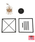 Components of Sick Black Semi Flush Mount Ceiling Light With Dope Gold Starburst Accent Four Light Fixtures Matte Black Frame