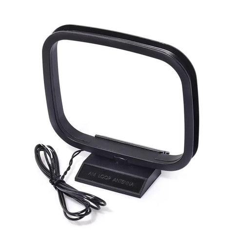 AM Loop Antenna With 2 Pin Bare Wire For Home Stereo Receiver, Boost AM Signals For Crystal Clear Stations, black loop design