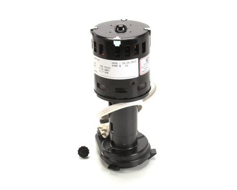 Genuine OEM Water Pump Replacement for Ice Machines, 320 Volt, 3000 RPM, black unit in side view