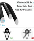 Close-up of 34 Inch Black Hairpin Table Legs Set Of 4 Heavy Duty 900 Lb Capacity showing 3-rod structure and matte black finish