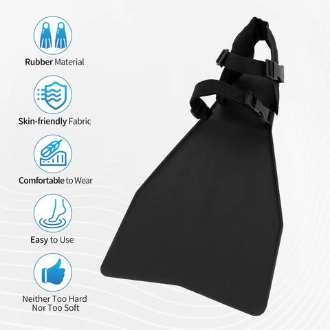 Super Comfy Lightweight Fishing Float Tube Fins With Tough Abrasion Resistant Adjustable Buckle Swim Flippers in black