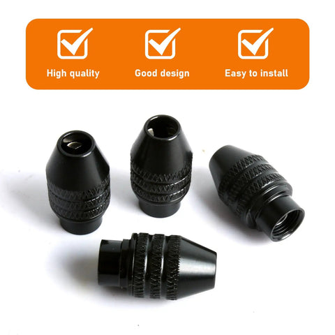 Tough As Nails 10 Pack Keyless Rotary Tool Chuck, black carbon steel chucks for quick swaps with Dremel Minis.