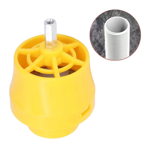 Heavy Duty 6 Piece Alloy Steel Pipe Threader Tool Set For Pvc And Metal Conduit Includes Half Inch Three Quarters And One Inch Dies with yellow threading head.
