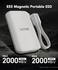 ES5 Magnetic External SSD 1TB Ultra Fast 2000 MB Per Second Read And Write, MagSafe Compatible USB C, slim silver portable drive