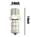 3 Piece Copper Nickel Plated Shock Absorber Valve Kit For 1/8-27 Threads showing single valve dimensions, 0.4 x 1.1 inches.
