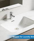 Laundry sink with Six Size Universal Drain Stopper Set With Pull Ring Rubber Sink Plugs For Kitchen Bath Laundry And Tub