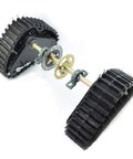 600mm Rear Axle Track Assembly Pro Kit For Go Kart Buggy Quad ATV Snow Sand And Snowmobile Durable Alloy Construction With Left And Right Track Parts And Mounting Hardware displayed.