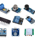 All In One 16 In 1 Smart Home Sensor Kit For Arduino And Raspberry Pi with various sensor modules displayed.