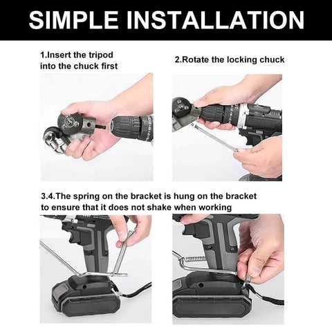 Installation instructions for Electric Drill Plate Cutter Attachment For Sheet Metal Nibbling And Plate Cutting Pro Grade Heavy Duty Metal Nibbler Drill Tool.