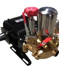 Rugged Heavy Duty Workhorse Three Cylinder Piston Pump for High Pressure Spraying and Smooth Water Transfer equipped with auto relief valve.