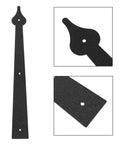6 Piece Garage Door Handle Hinges Set With Decorative Hardware Kit Heavy Duty Barn Door Hinge black steel base details