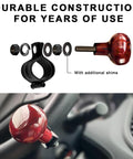 Woodgrain Steering Wheel Spinner Knob With Smooth Ball Power Handle for Quick No Sweat Turns, ABS/iron, universal fit installed