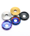 Colorful titanium washers from Ti-6Al-4V Titanium UFO Head Screws With Belleville Washers Set, CNC Precision Machined, M4 To M10, Four Pack