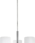 Three Light Chandelier From Seagull Canfield Collection Modern Contemporary Pendant Lighting In Pewter Nickel Silver Finish