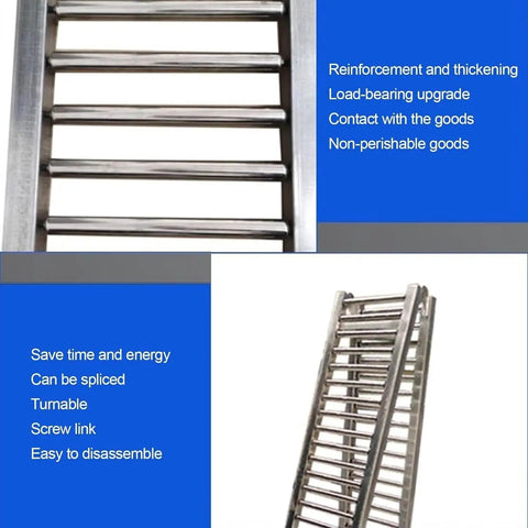 Lightweight Galvanized Steel Roller Conveyor System With 2.5 Cm Rollers, Unpowered And Adjustable From 30 To 300 Cm, Perfect For Warehouse Material Handling, Built Tough, Easy Setup, Silver Finish, angled view