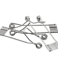 12 Pack Stainless Steel Recessed Lighting Spring Clips 60x22mm for securing downlights and spotlights, fits plasterboard ceilings.