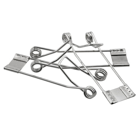 12 Pack Stainless Steel Recessed Lighting Spring Clips 60x22mm for securing downlights and spotlights, fits plasterboard ceilings.