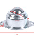 1 Inch Ball Transfer Bearing With 2 Hole Flange Mount 360 Degree Universal Rotation Roller showing dimensions