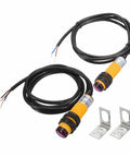 Through Beam Photoelectric Sensor Kit Two Pack 5 Meter Detection 10 To 30V DC M18 Housing NPN NO With Mounting Bracket Industrial Automation