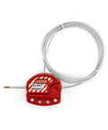 Lockout Tagout Cable Lock Eight Pack Adjustable Steel Vinyl Coated Cable Lockout Three Sixteenth Inch Diameter Five Point Nine Foot Length Red