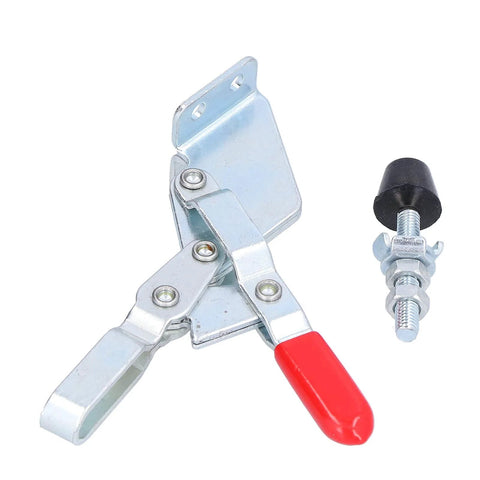 Heavy Duty Toggle Clamp 100Kg 220.5Lb Quick Release Fixture Clamp Push Pull Welding Clamp with red handle and bolt view
