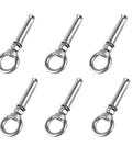 Beefy Heavy Duty Concrete Wall Eyebolt Anchors Set, 6 Pcs Expansion Eyebolts M6x70mm In 304 Stainless Steel for secure fastening