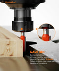 Router using Carbide Straight Router Bit Set With One Quarter Inch Shank Nine Size Pack For Woodworking on wood surface