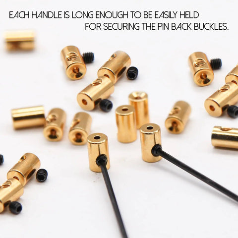 Premium Gold Pin Backs Locking Clasp Set Comes With Twenty Pieces And Safety Wrench Tools Top Shelf Security For Badges Medals And Crafts Zero Fuss Setup Always On Point