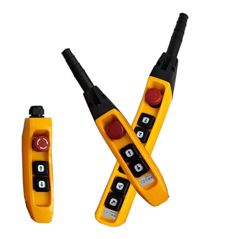 Rainproof Hoist Push Button Switch For Crane Control Ready To Go Weatherproof Push Button With Durable Plastic Housing Fits TNHA1 61FS 62FS 63FS 61F Single Speed, yellow crane remote