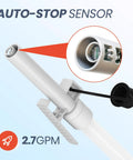 Nitigo electric fuel transfer pump with auto-stop sensor; white portable pump with long hose for gasoline/diesel