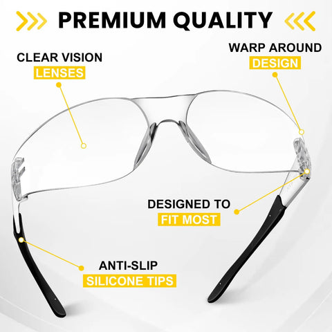 Fifty Pack Clear Safety Glasses For Tradesmen And Crews Scratch Resistant And Impact Resistant Eye Shields Job Site Legit With Boss Level Clarity Built Heavy Duty For Real Deal Hustle