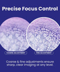 Microscopic view demonstrating focus control on Student Biological Compound Microscope With Cordless LED Illumination, 40X To 1000X Magnification