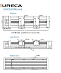 Diagram showing dimensions of Bidirectional SFU1605 Ball Screw With Linear Guide Rail System For CNC Manual Motion