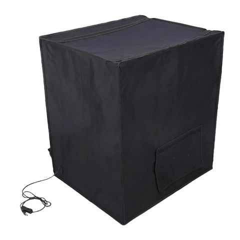 Fireproof 3D Printer Enclosure With Fan Exhaust Kit And LED Light For Ender Series Printers, cube shape, black fabric cover