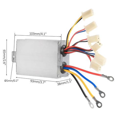 DC brushed gear motor 48V 600W with multi-wire harness for go-kart, scooter, dirt bike conversions