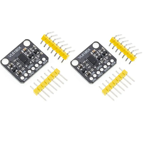 VL6180X Range Finder Sensor Module With I2C Interface For Gesture Recognition And Optical Ranging Dual Pack showing components