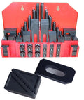 58 Piece Nut Clamp Machine Clamping Kit 3/8 Inch T-Slot for Lathe Milling Machine Hardened Steel Set with red holder