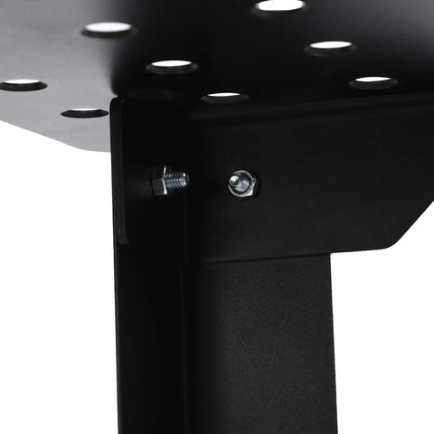 Close-up of the sturdy bracket and bolt assembly on Built Like A Tank Heavy Duty Welding Table 36 By 24 Inches.